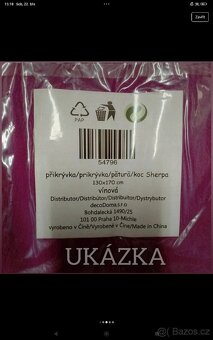12KS fialových-bílých dek, DecoDoma, příjemné, Beránek - 4