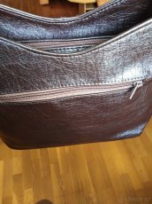 Kabelka tmavě hnědá 2, velká, elegantní - 4