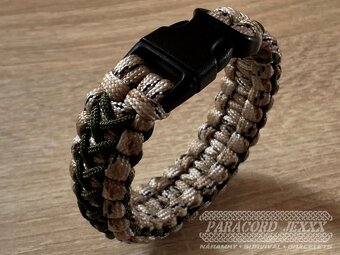 PARACORD náramek (18 cm) Desert Camo - oliv - 4