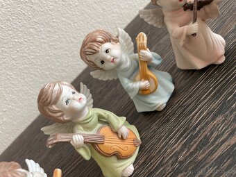 Porcelánové vintage figurky, christmas andělíčci - 4