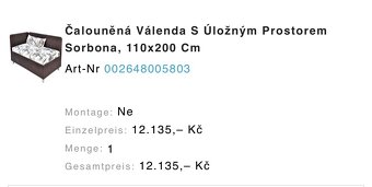 Čalouněná postel s úložným prostorem - 4