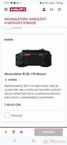 AKUMULÁTOR HILTI NURON B 22-55 , 85 , 170 NURON - 4