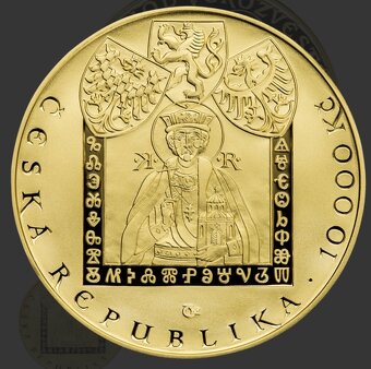 Zlato / zlatá mince čnb Konstantin a Metoděj proof - 4