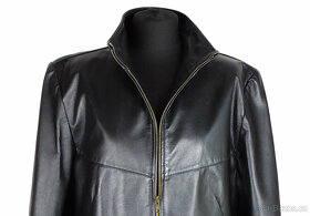Kožená dámská černá bunda na zip CALYPSO vel. L - 4