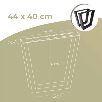 Kovové nohy na stůl ve tvaru V černé (2 ks v sadě) - 4