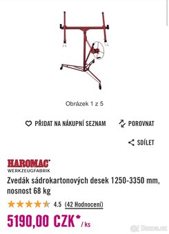 Zvedák HAROMAC SDK desek 1250-3350 mm, nosnost 68kg DE - 4