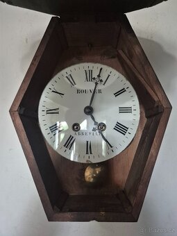 Starožitné francouzské hodiny – dřevo, perleť, funkční - 4