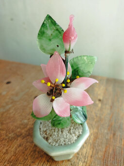 Starožitná skleněná květina - malá dekorace - 4