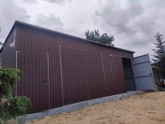 Plechová montovaná hala 9×7 m – sklad krmiva, dílna, garáž - 4