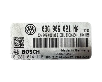 Řídící jednotka motoru BLS 03G906021NA VW Golf 5 r.v. 2009 - 4