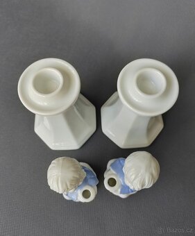 Nádherný modrobílé porcelánové dětské svícny - 4