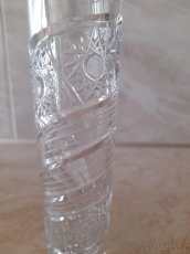 Broušené sklo váza, sklenice, miska. - 4