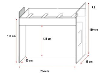 Dětská postel Ruby V s roštem a psacím stolem - 4