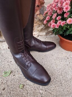 Hnědé kožené vysoké jezdecké boty Busse 36 - 4