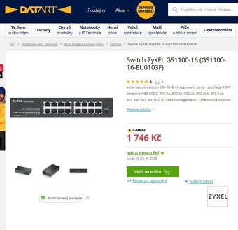 16 portový switch Zyxel GS1100-16 - 4