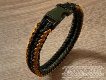 PARACORD náramek (20 cm) gold - oliv - 4