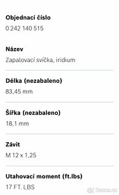 Svíčky Bosch Iridium 0242140515 - 4