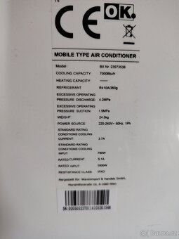 MOBILNÍ KLIMATIZACE zn. OK - 4