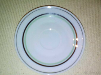 sada kávových hrnečků, zlatá+zelená linka - 4