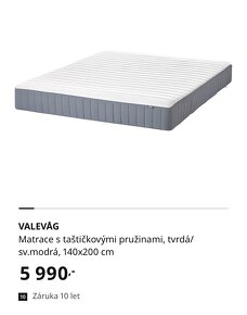 Matrace IKEA 140x200 cm - 4