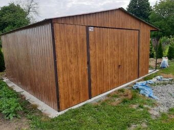 Plechová garáž 5+1x5m - 4