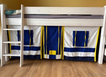 Dřevěná patrová postel - bílá - 4