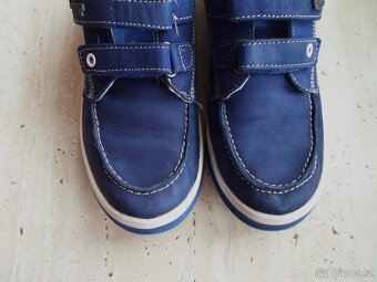 Modré bílé boty polobotky kožené - 35 - 4