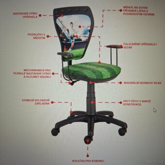 Dětská otočná židle fotbalista - 4