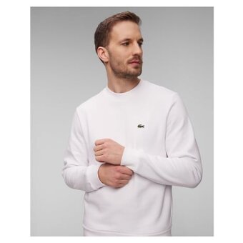 LACOSTE  PÁNSKÁ STYLOVÁ BAVLNĚNÁ WHITE MIKINA XL - 4