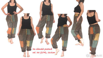 Nové pohodlné unisex etno kalhoty patchwork - 4