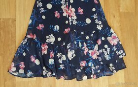 Modré květované áčkové šaty, Orsay, vel. 34 XS - 4