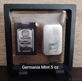 stříbrný investiční slitek Germania Mint 5 OZ - 4