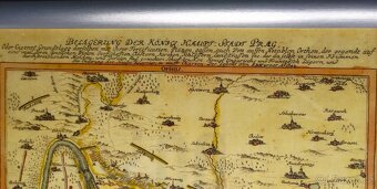 HISTORICKÁ  MAPA  PRAHY  1742   / obraz 33 x 43cm / - 4