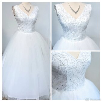 NOVÉ TŘPYTIVÉ svatební šaty GLITTER - 4