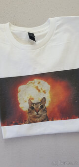Explosion meme cat – bílé tričko, vel. L - 4