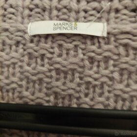 Fialový kratší pletený svetr - 4