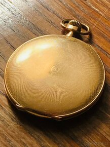 Zlaté 14-karátové tříplášťové kapesní hodinky Tavannes - 4