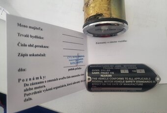 Tachometer babetta v milach kartička štítek export USA - 4