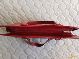 Červená, kožená kabelka - 4