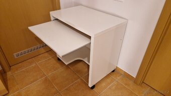 PC stůl bílý, počítačový stolek - 4