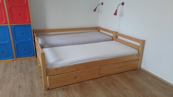 Postele DOMESTAV ze smrkového masivu 90x200 s matracemi - 4