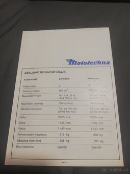TRABANT 601 LIMUSINA UNIVERSAL MOTOTECHNA originál prospekt - 4