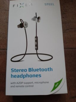 Stereo bluetooth sluchátka FIXED Steel A2DP stříbrná nová - 4