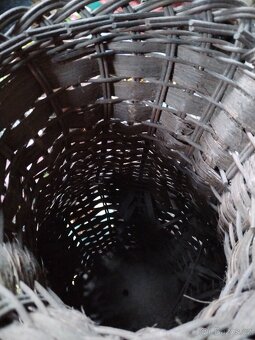 Velký starý proutěný demijon - 4