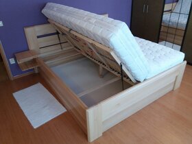 Nová Buková dřevěná masivní postel, nosnost 700 kg, Odvezu - 4