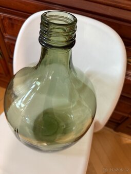 Demižon skleněný, holý, láhev, barel 5 l, výška 35 cm - 4