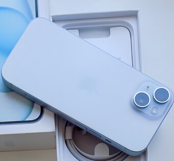 iPhone 15 Blue BATERIE 100% TOP - 4