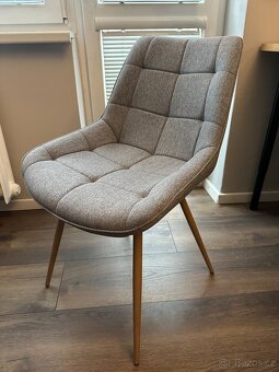 Jídelní židle Jessica (šedá/přírodní) – 6 ks - 4