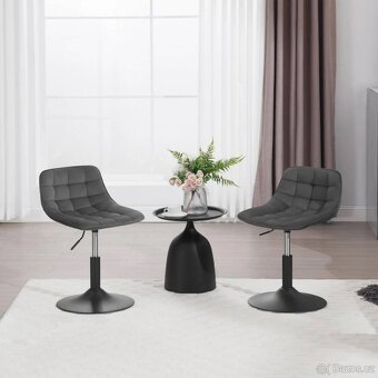 toaletní taburet, nízká barová stolička, sametový sedák - 4