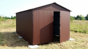 Plechová garáž 3x5m jednopolohová dvoukřídlá vrata. - 4
